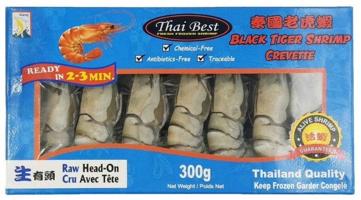 5-6 BLACK TIGER SHRIMP HO 300G 有頭老虎蝦